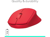 Logitech M330 Silent Plus Trådlös Röd Mus
