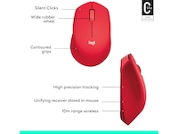 Logitech M330 Silent Plus Trådlös Röd Mus