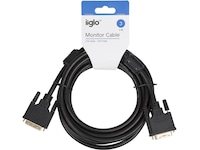 DVI-D kabel 3m (svart) Skärmkablar
