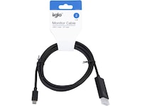 USB-C till Displayport kabel 2m (svart) Skärmkablar