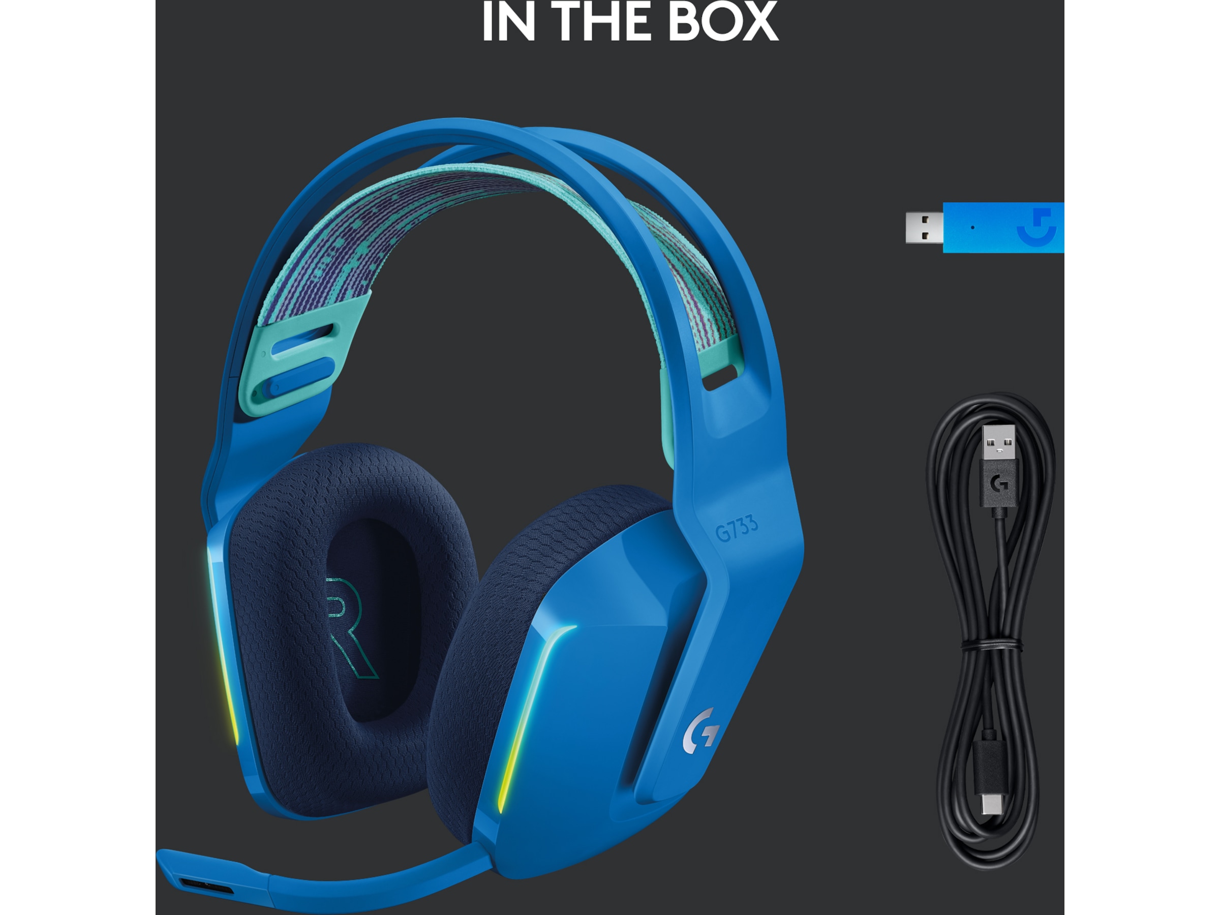 Logitech G733 LIGHTSPEED Trådlöst Gaming Headset (blå) Gamingheadset