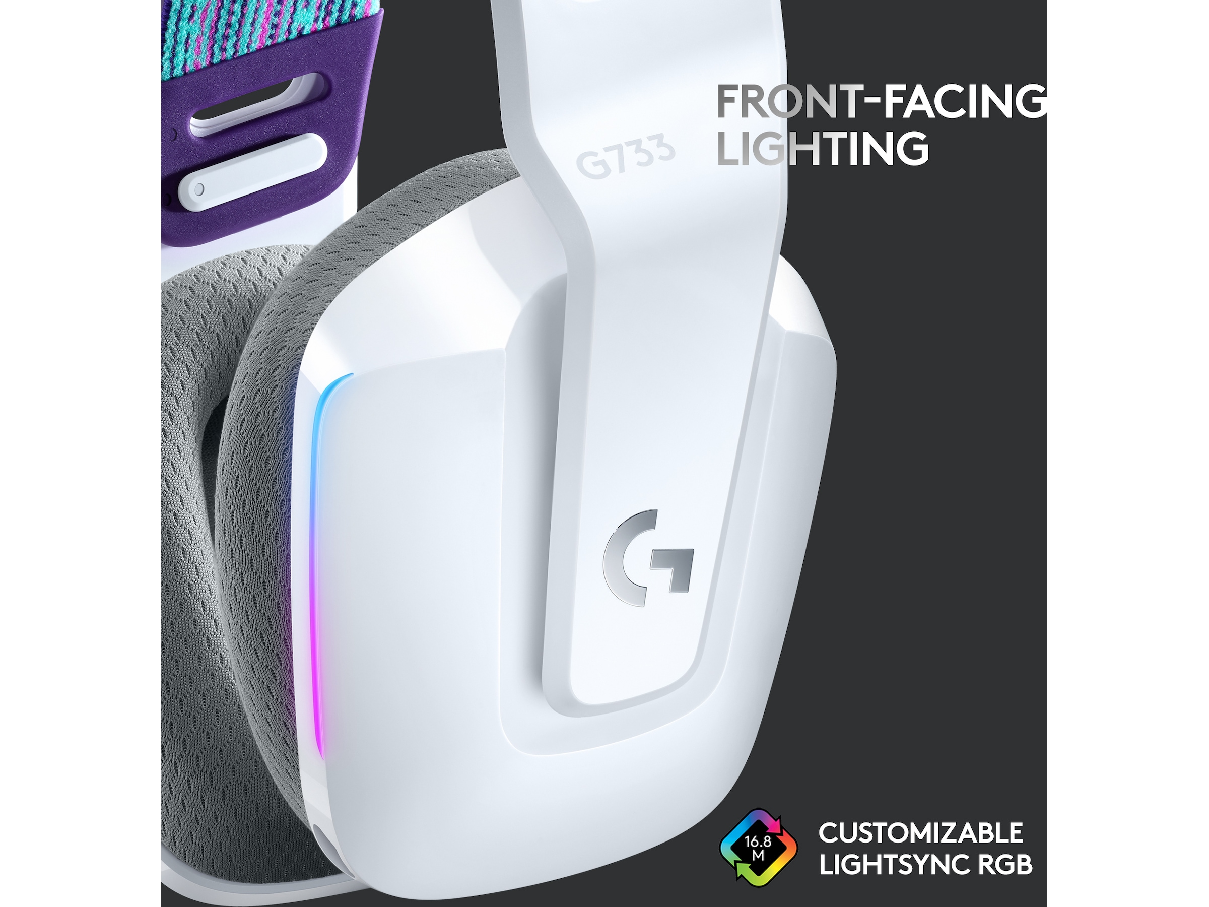 Logitech G733 LIGHTSPEED Trådlöst Gamingheadset (vit) Gamingheadset