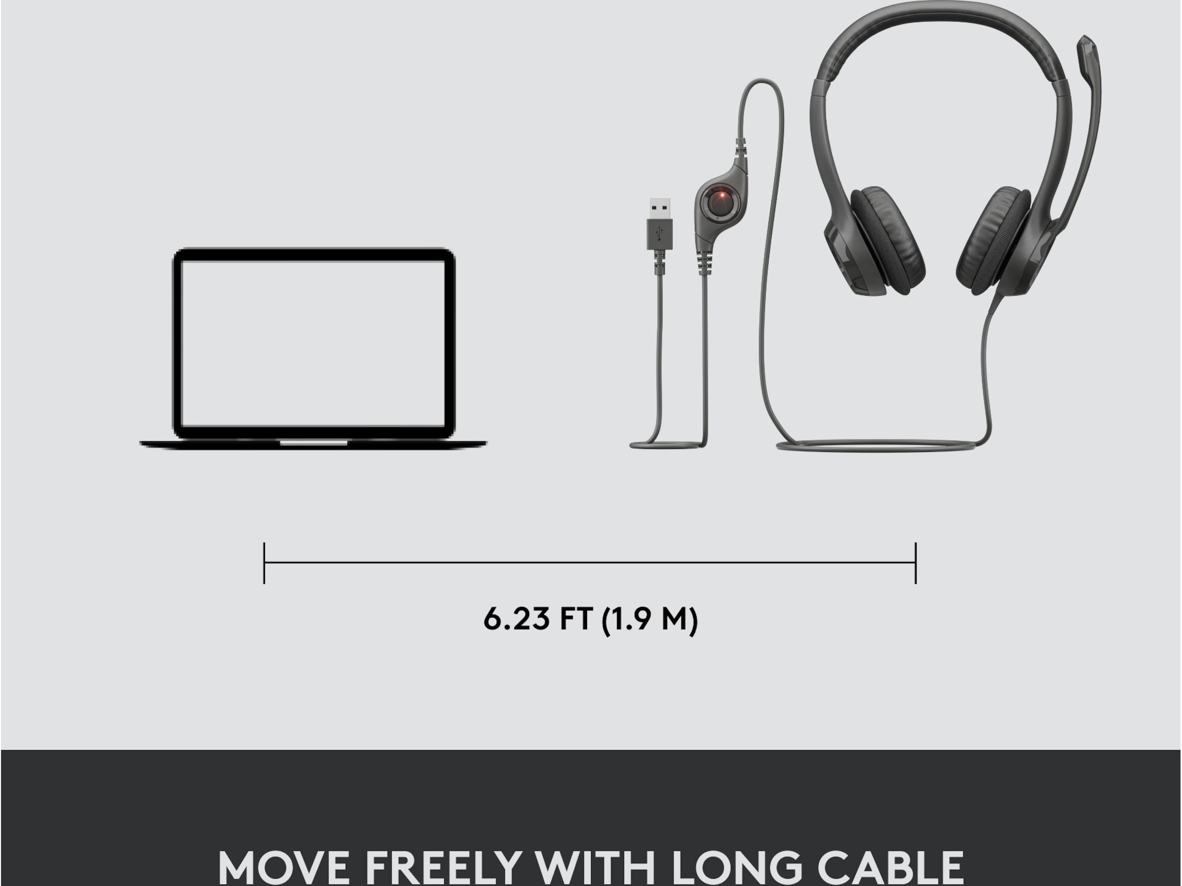 Logitech H390 USB PC Headset (svart) Headset