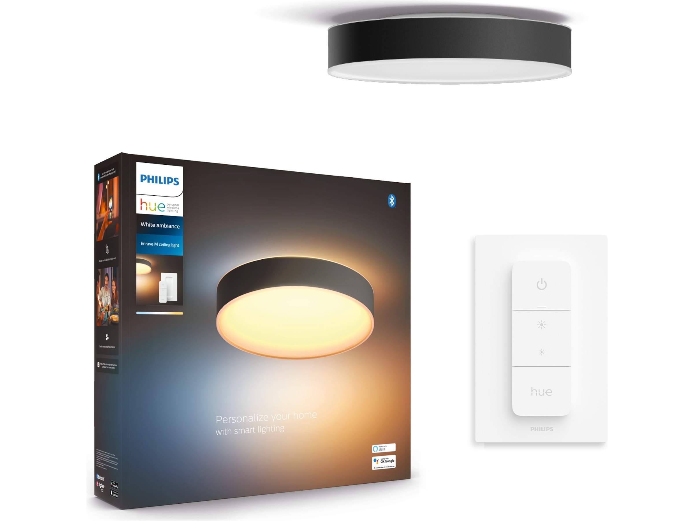 Philips Hue Enrave medium taklampa (svart) Taklampa
