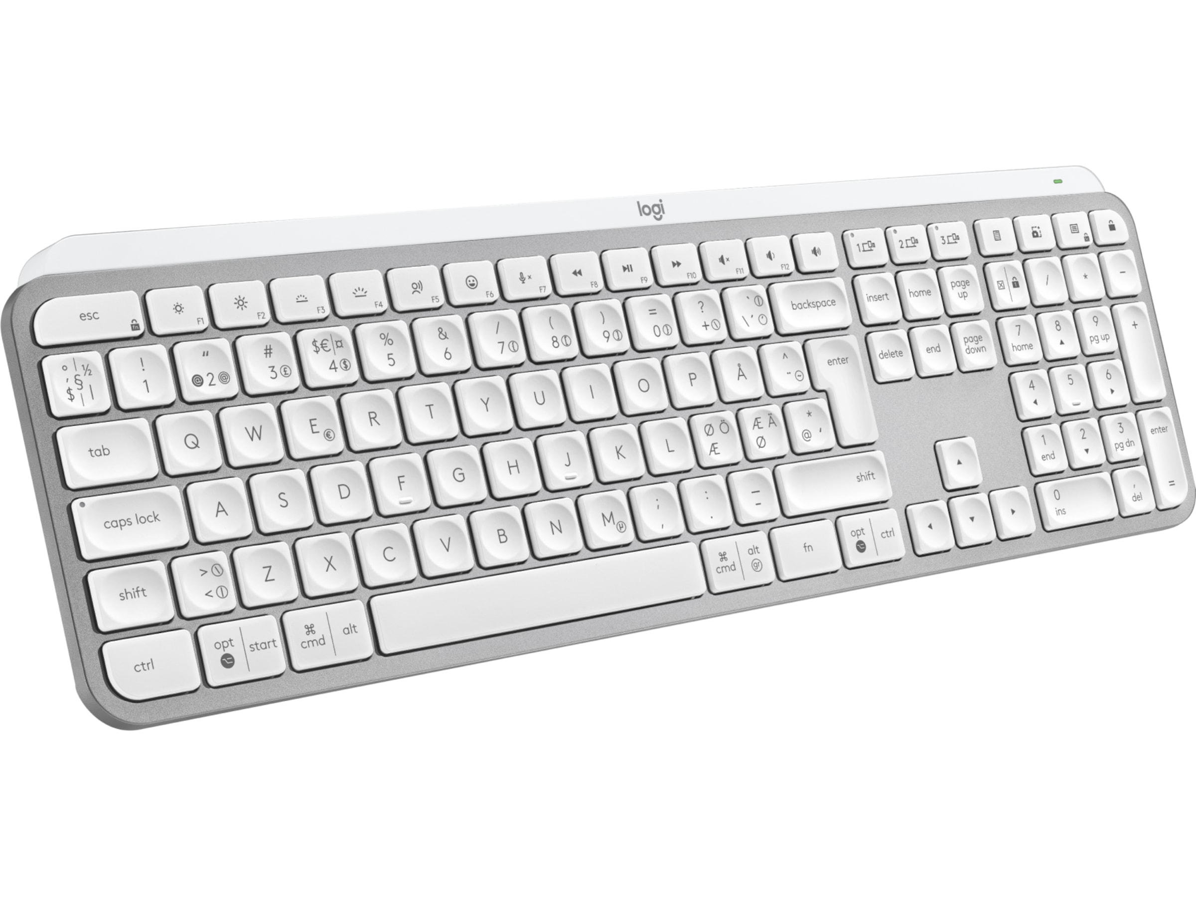 Logitech MX Keys S trådlöst tangentbord (pale grey) Tangentbord