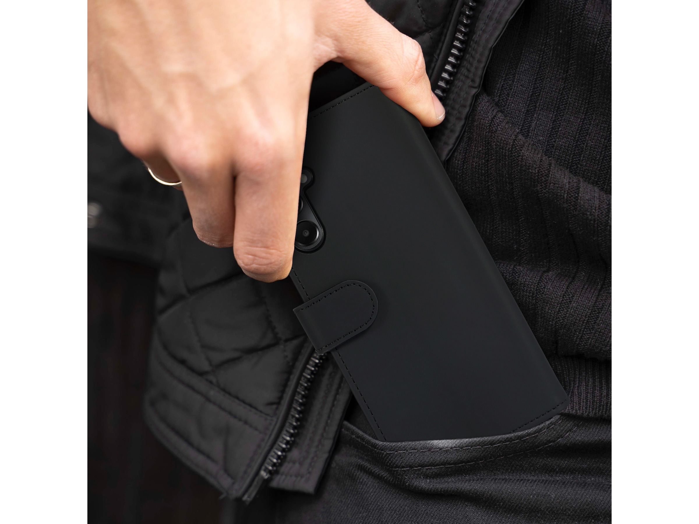 iiglo Galaxy A05S Plånboksfodral (svart) Mobilskal