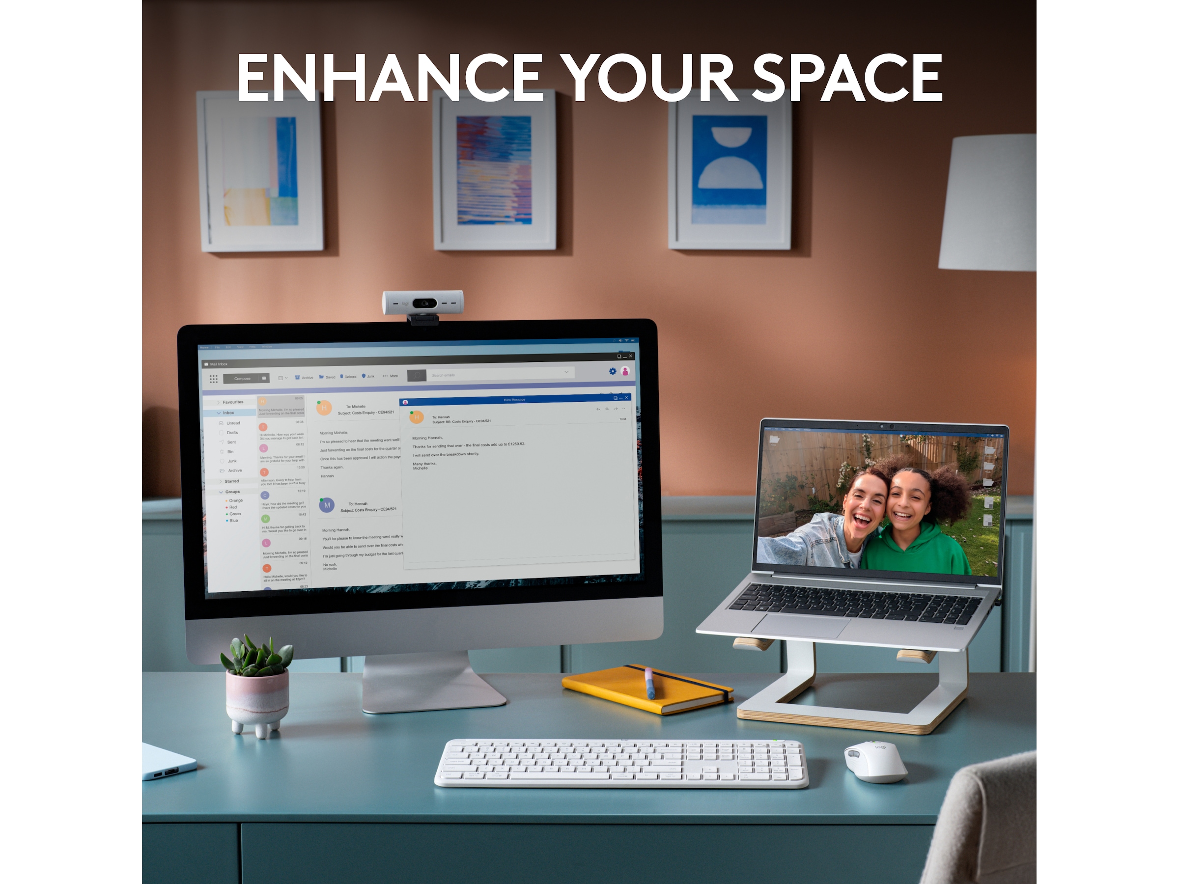 Logitech Signature Slim Combo MK950 (off-white) Mus & tangentbord -combo-paket