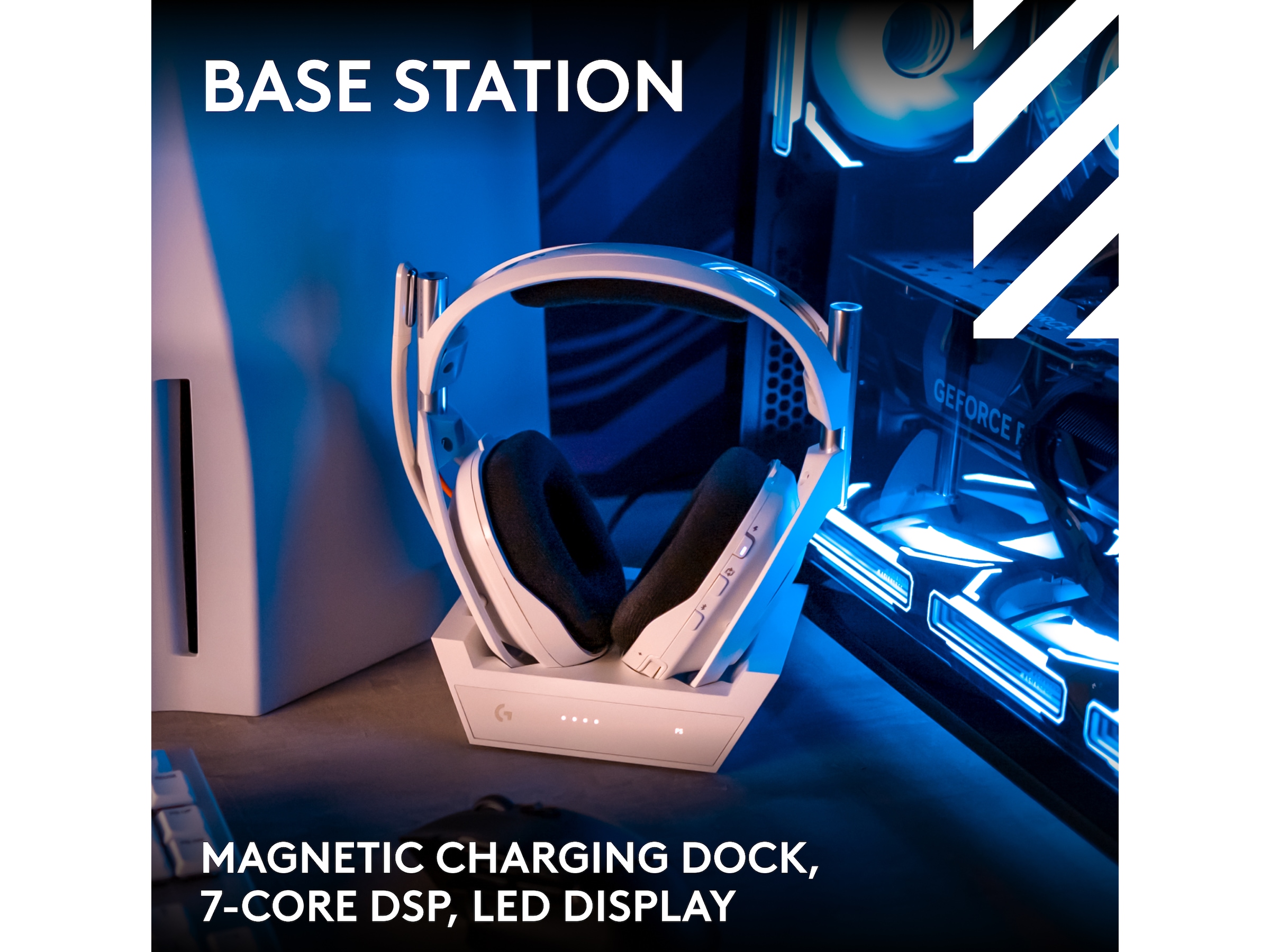 Logitech Astro A50 Lightspeed Trådlöst Gamingheadset (vit) Gamingheadset