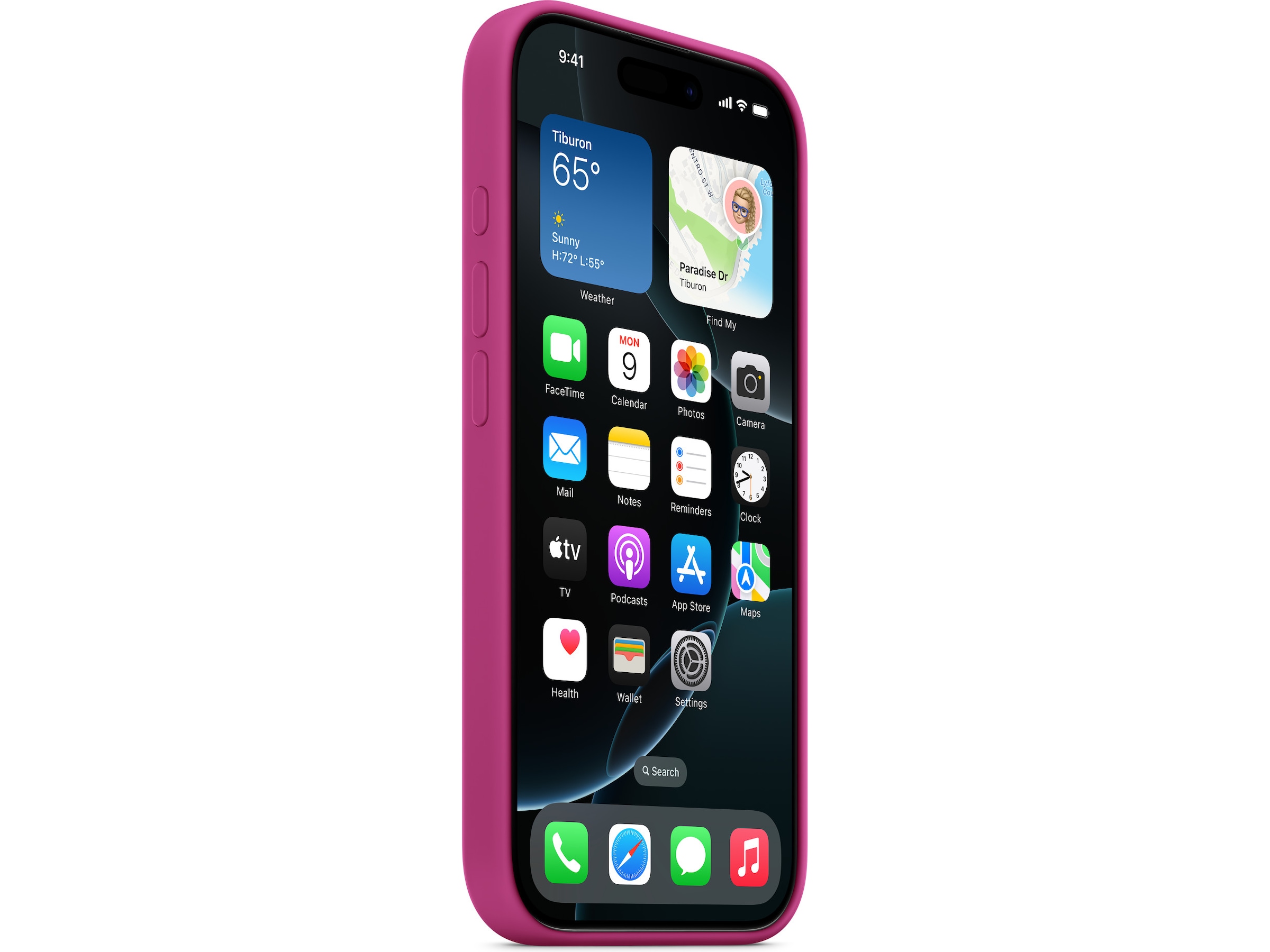 Apple iPhone 16 Pro Silikonskal (lila fuchsia) Mobilskal