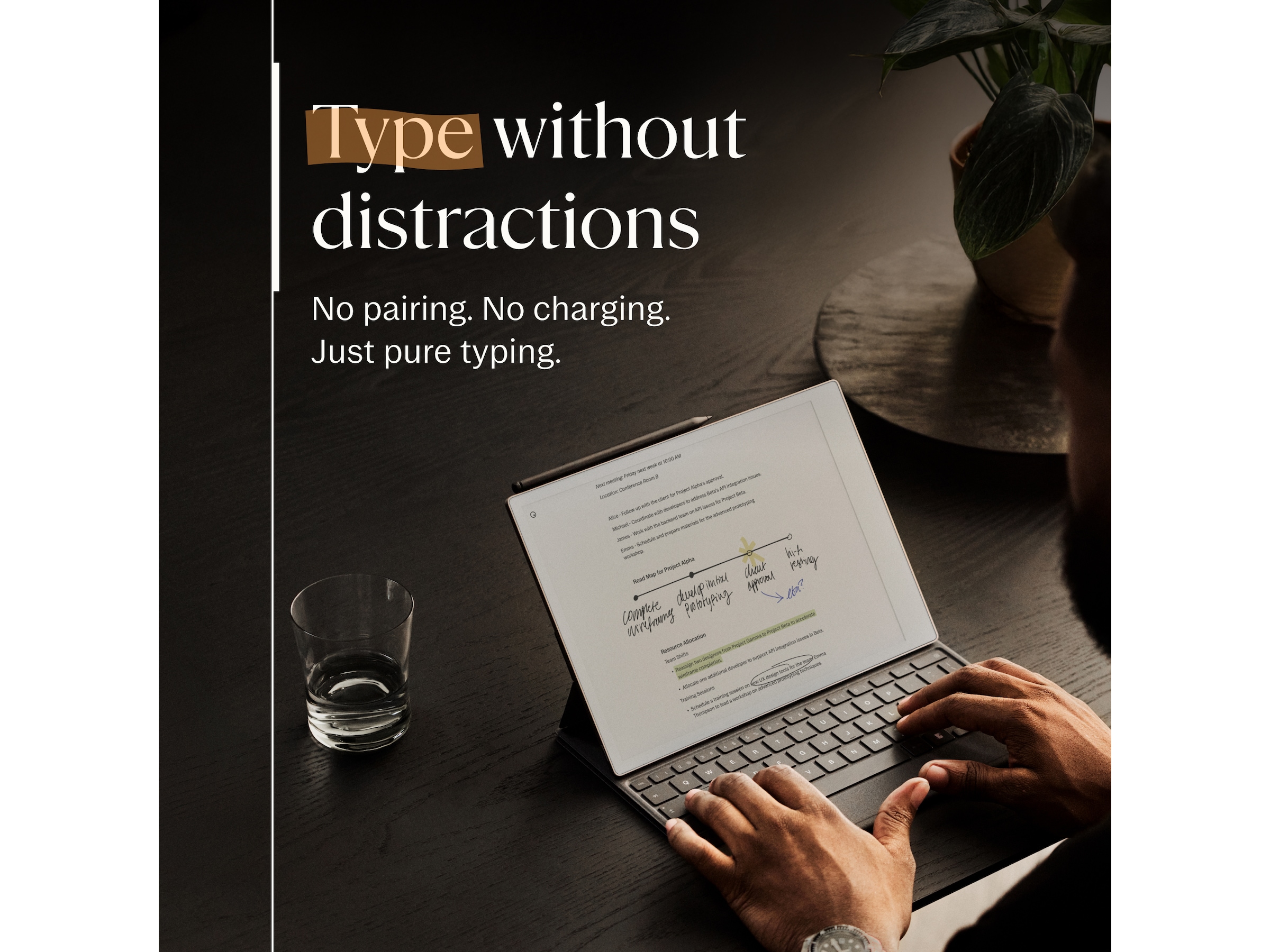 reMarkable Paper Pro Type Folio tangentbordsfodral (basalt) Tillbehör till digitala anteckningsblock