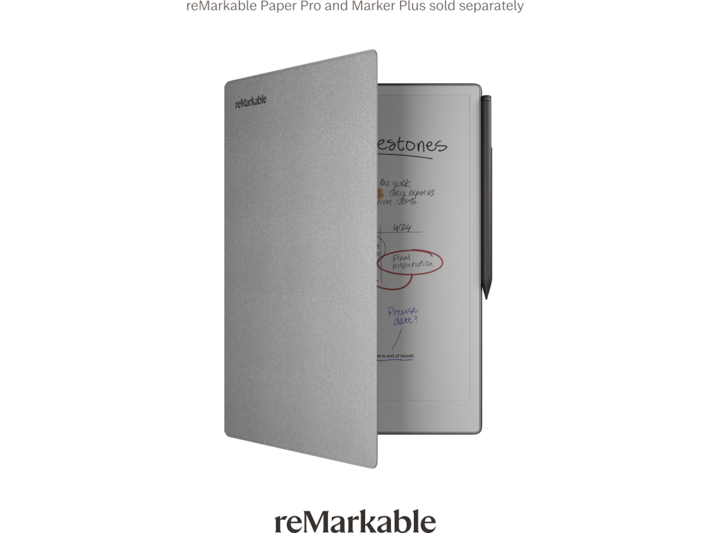 reMarkable Paper Pro Book Folio (grå) Tillbehör till digitala anteckningsblock