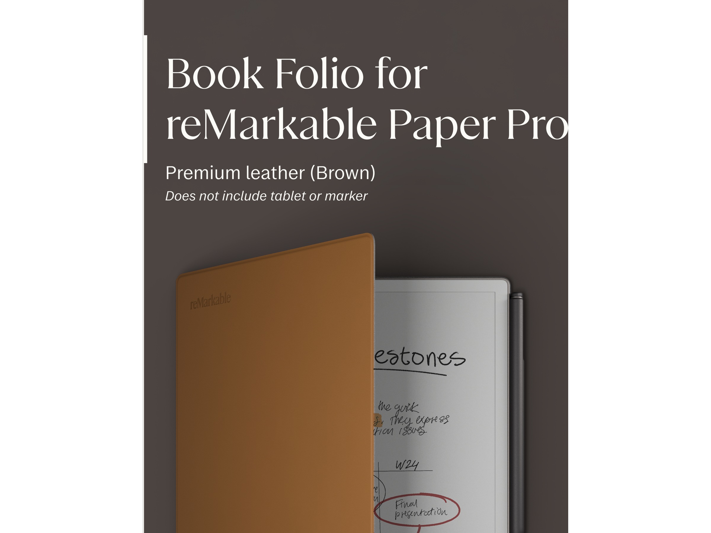 reMarkable Paper Pro Book Folio (brun) Tillbehör till digitala anteckningsblock