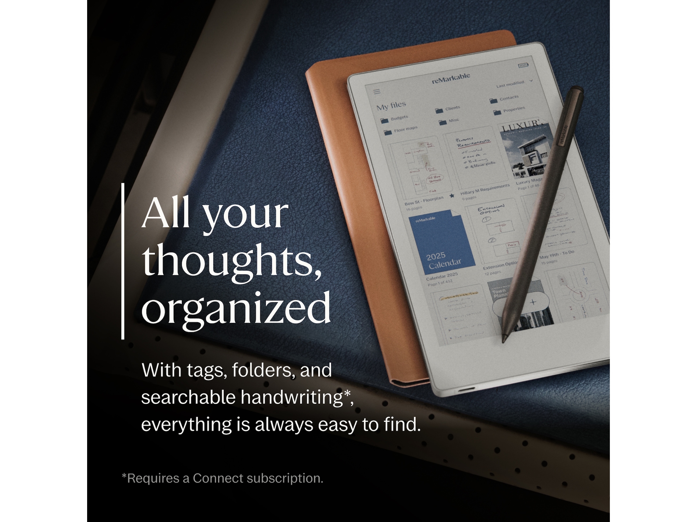 reMarkable Paper Pro Move 7.3" inkl. Marker Plus & Book Folio (basalt) Digitala anteckningsblock