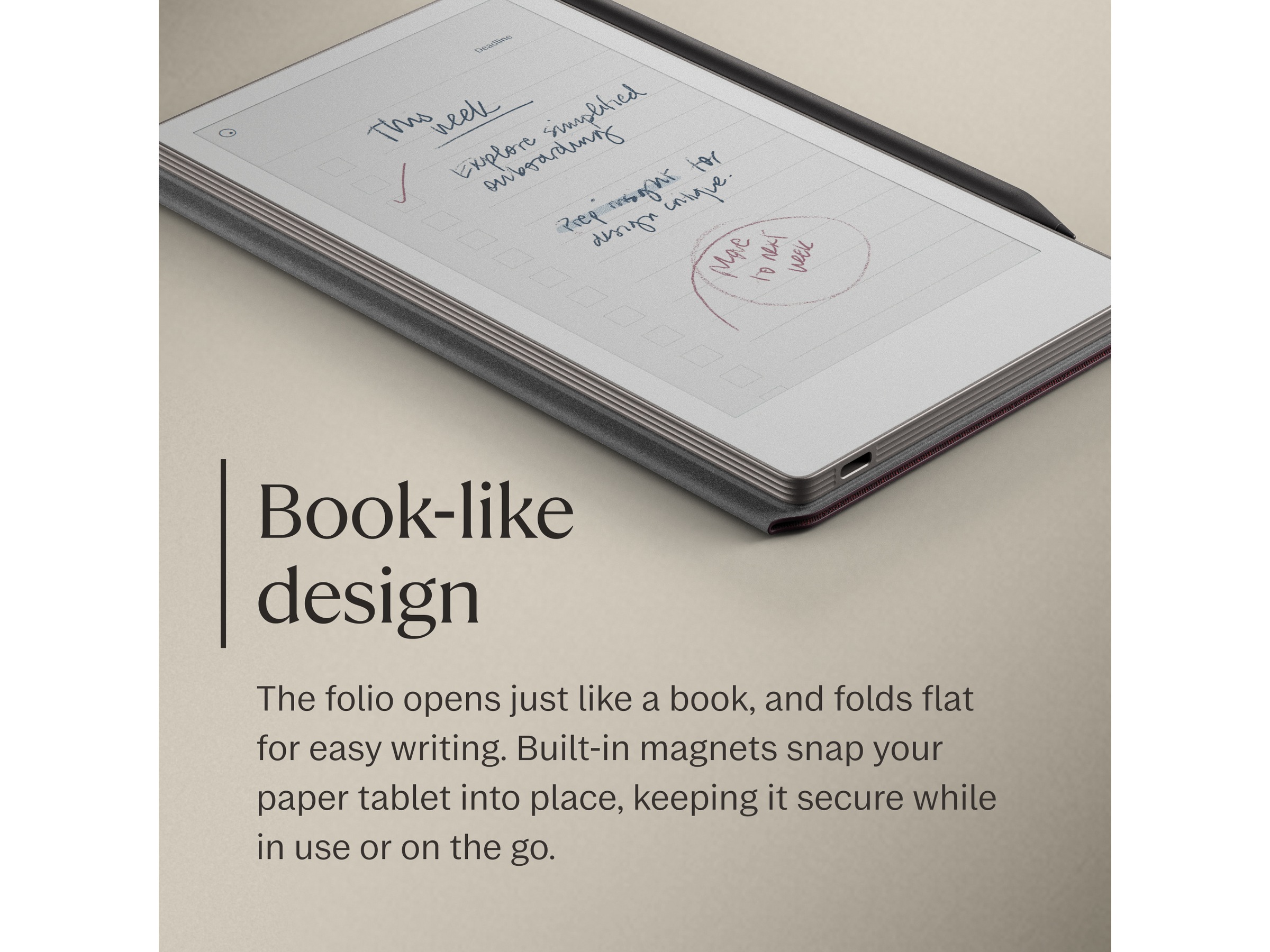 reMarkable Paper Pro Move Book Folio (burgundy) Tillbehör till digitala anteckningsblock