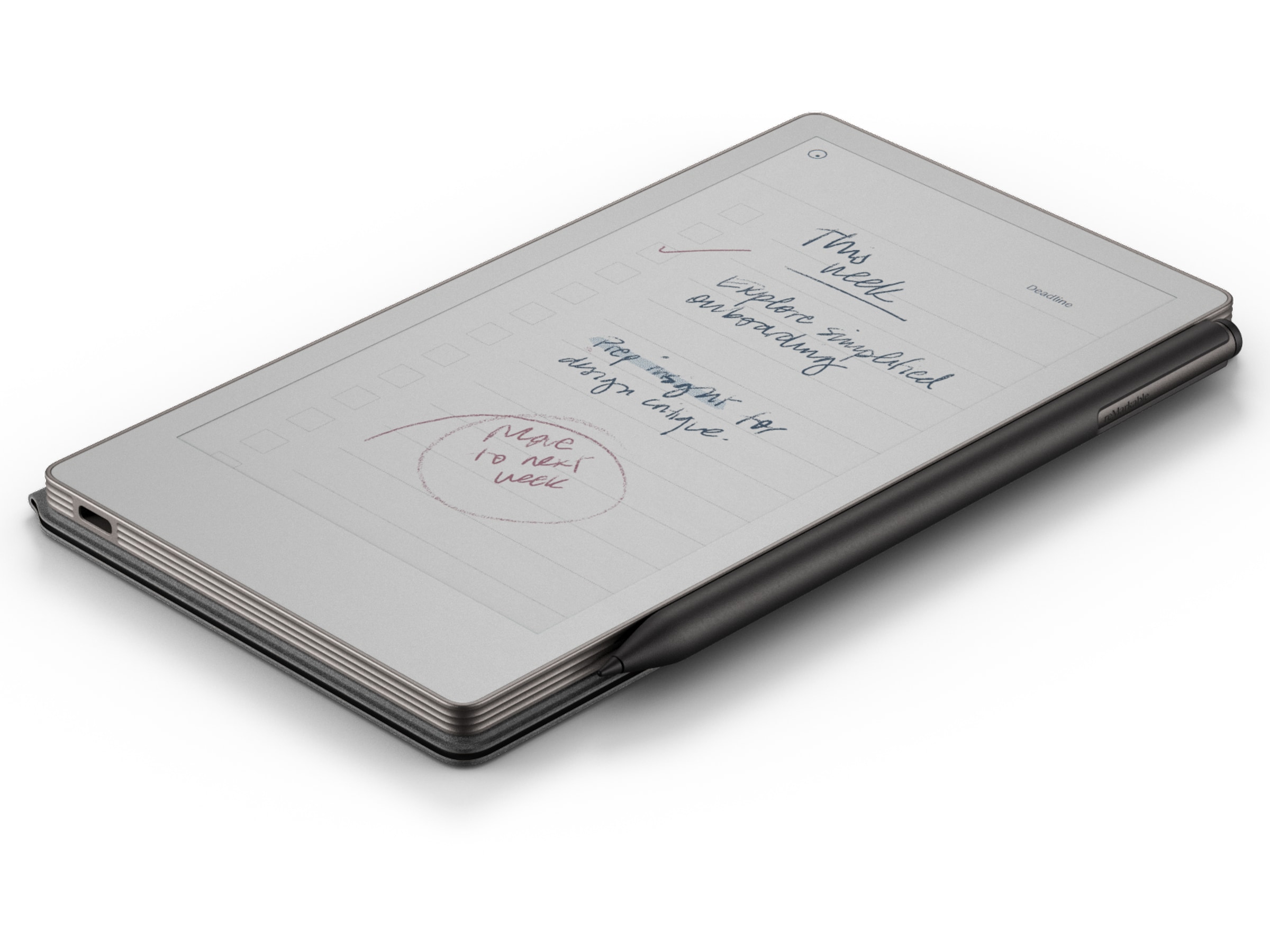 reMarkable Paper Pro 7.3" inkl. Marker Plus & Book Folio (svart skinn) Digitala anteckningsblock