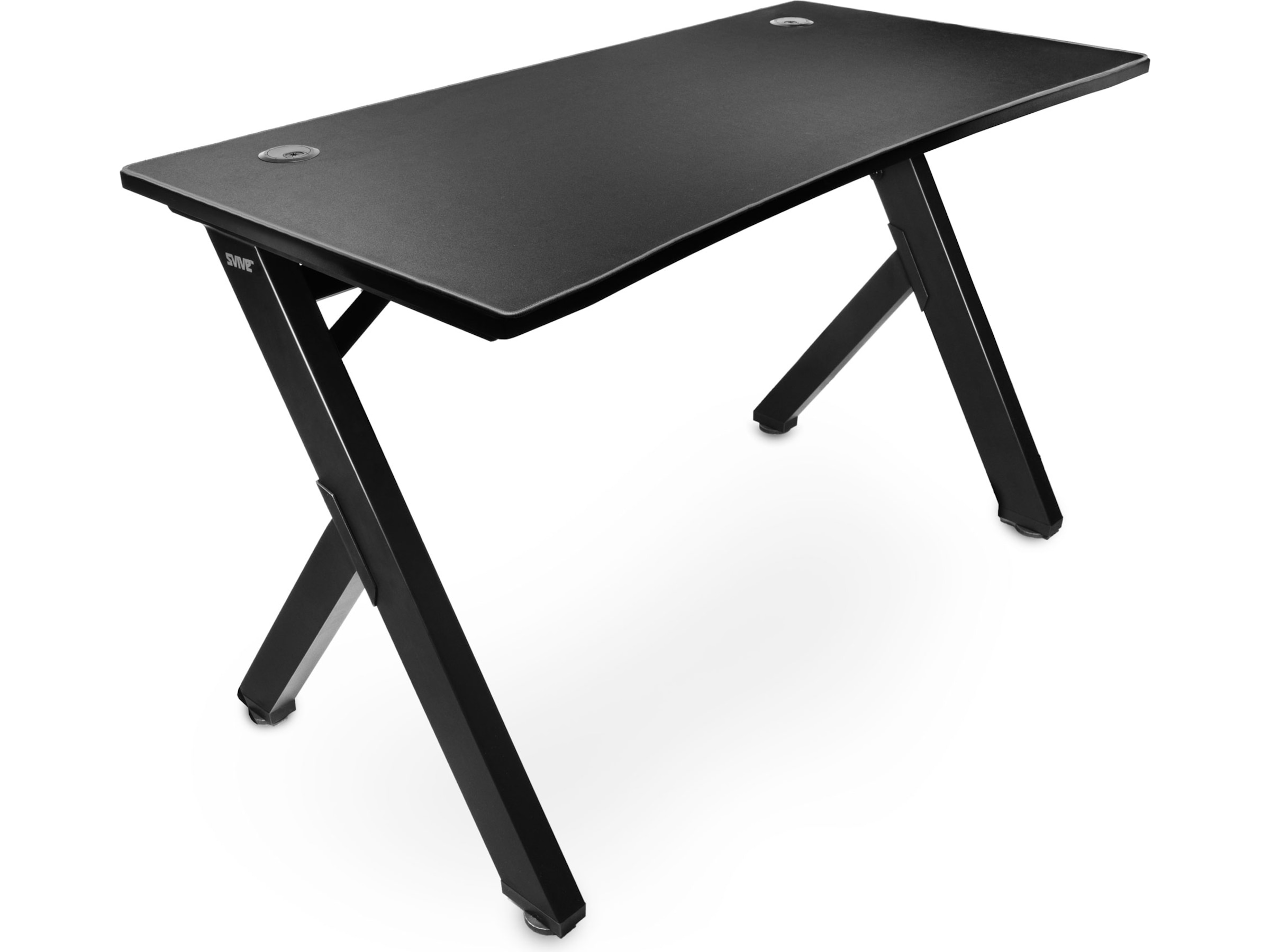 Svive Cygnus Gaming Desk matt svart med grå sömmar Gamingdesk
