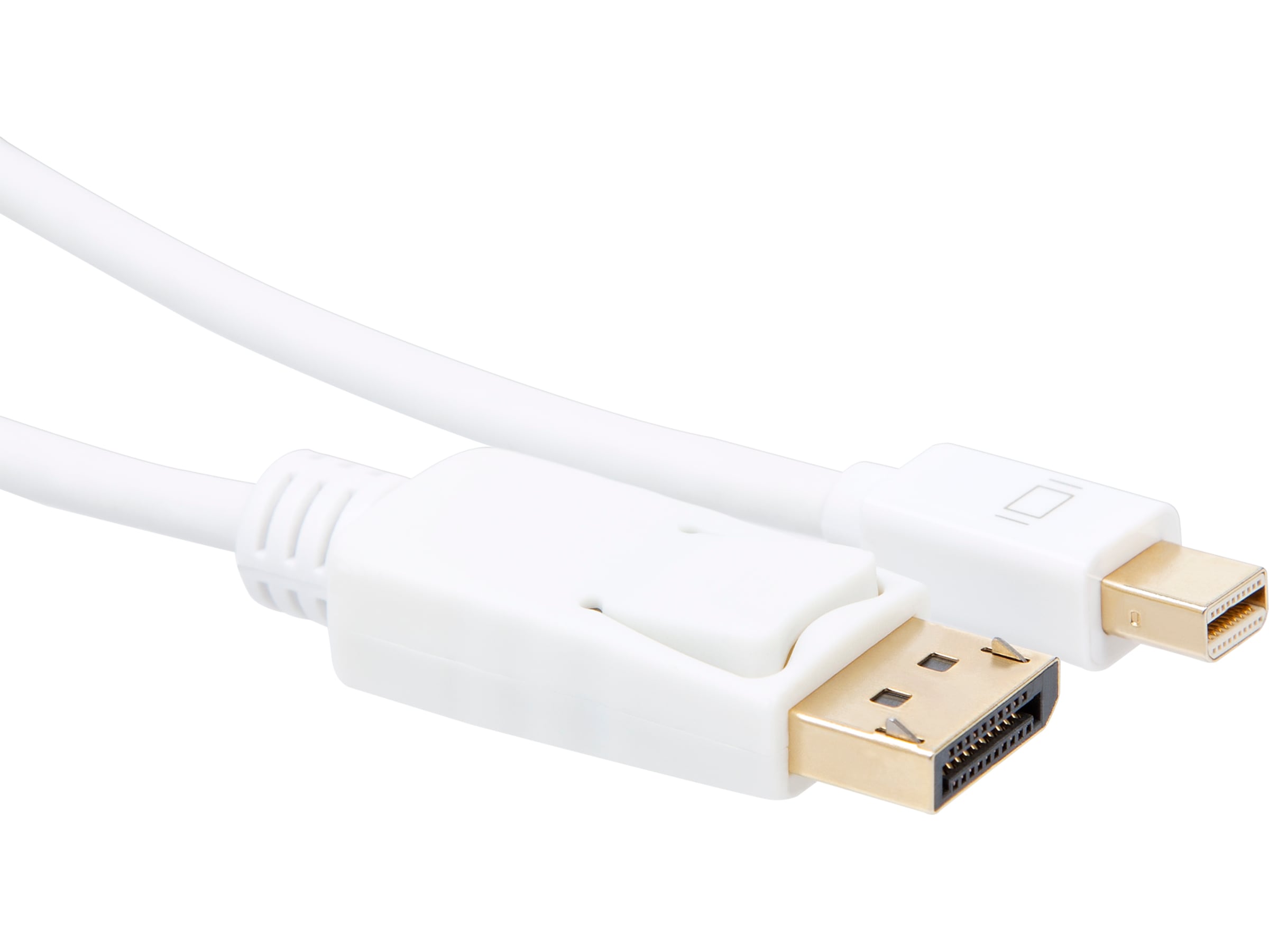 MiniDP till Displayport kabel 5m (vit) Skärmkablar