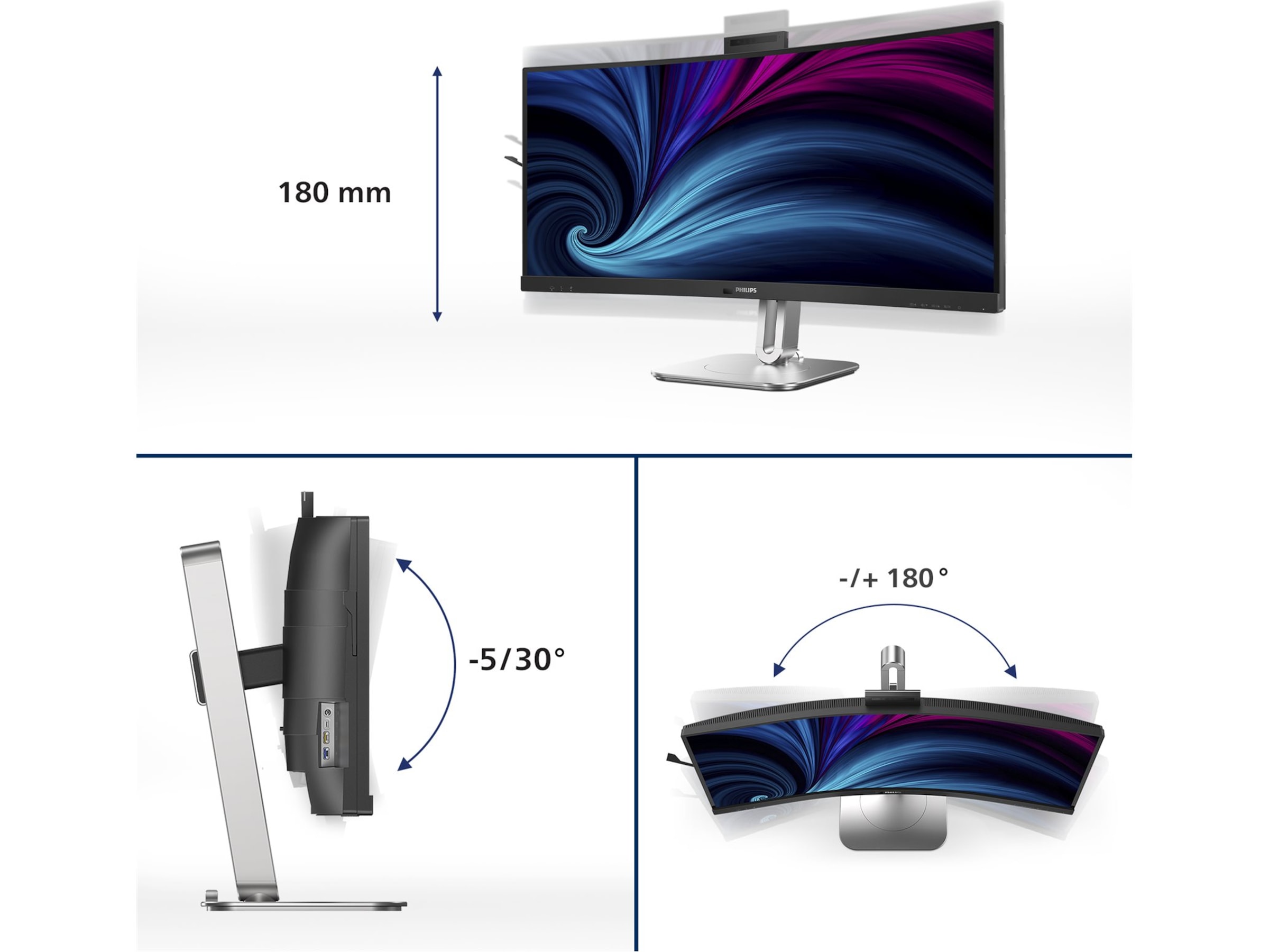 Philips 34" curved skärm 34B2U6603CH/00 Bildskärmar