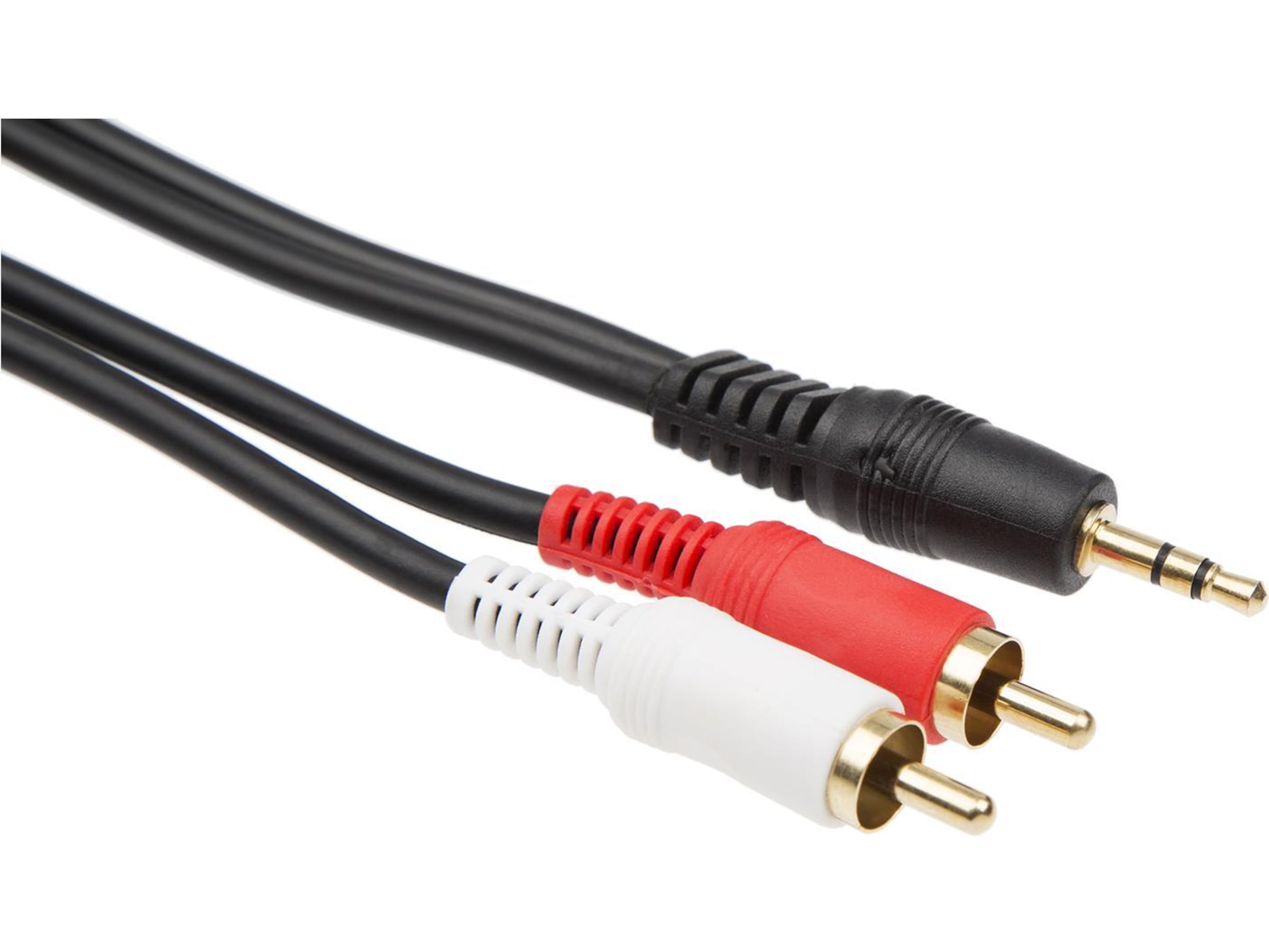 Minijack till RCA kabel 2m (svart) HiFi- och högtalarkablar