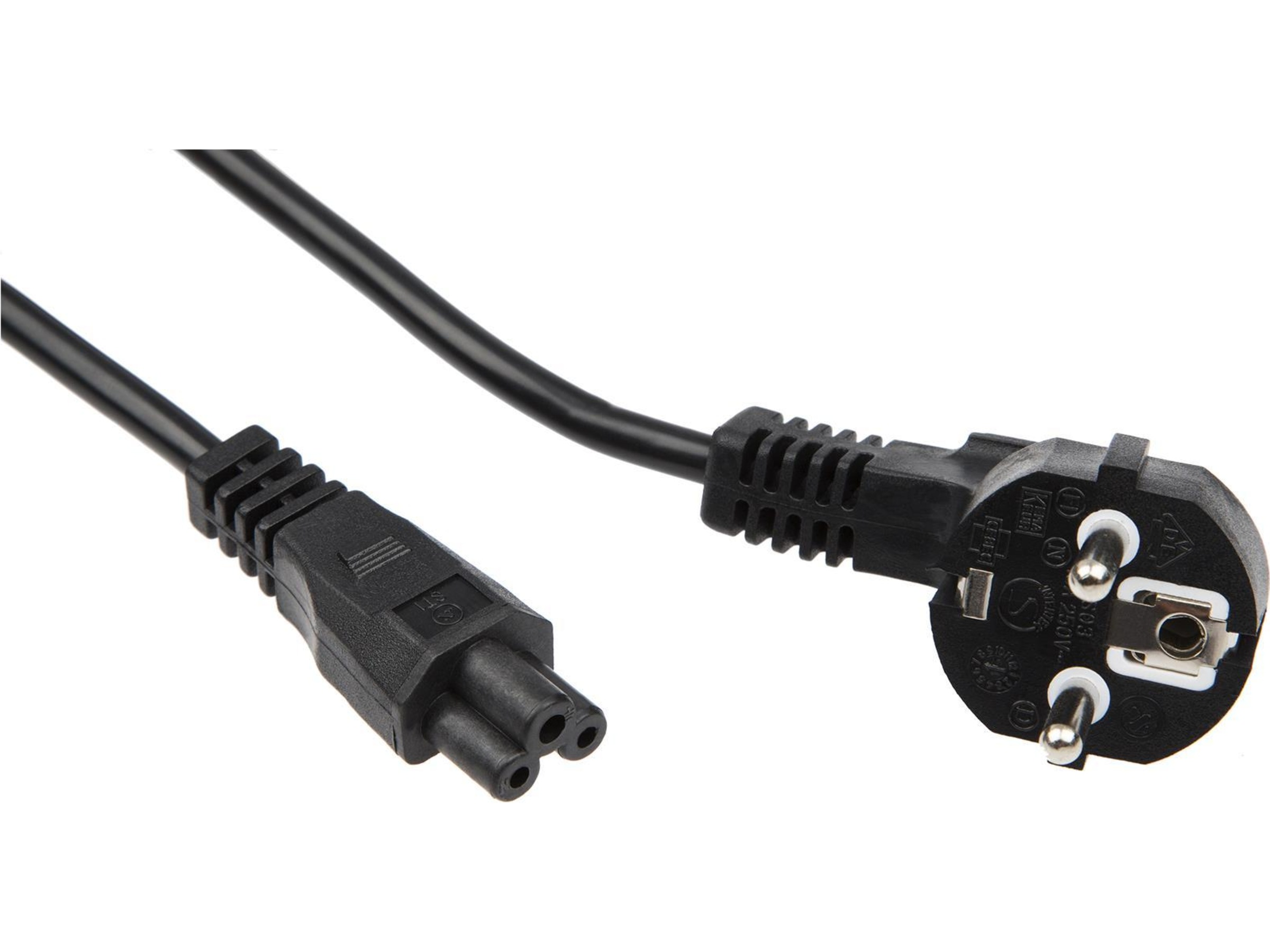 C5 till Schuko Strömkabel 2m (svart) Strömkablar