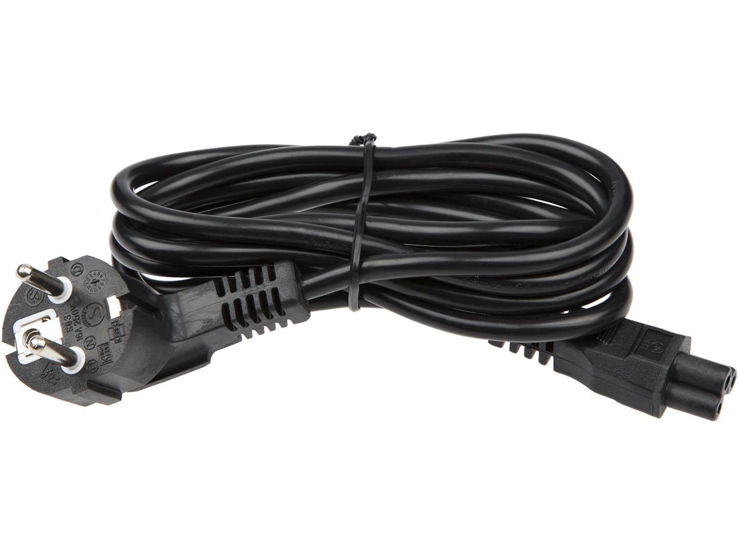 C5 till Schuko Strömkabel 2m (svart) Strömkablar