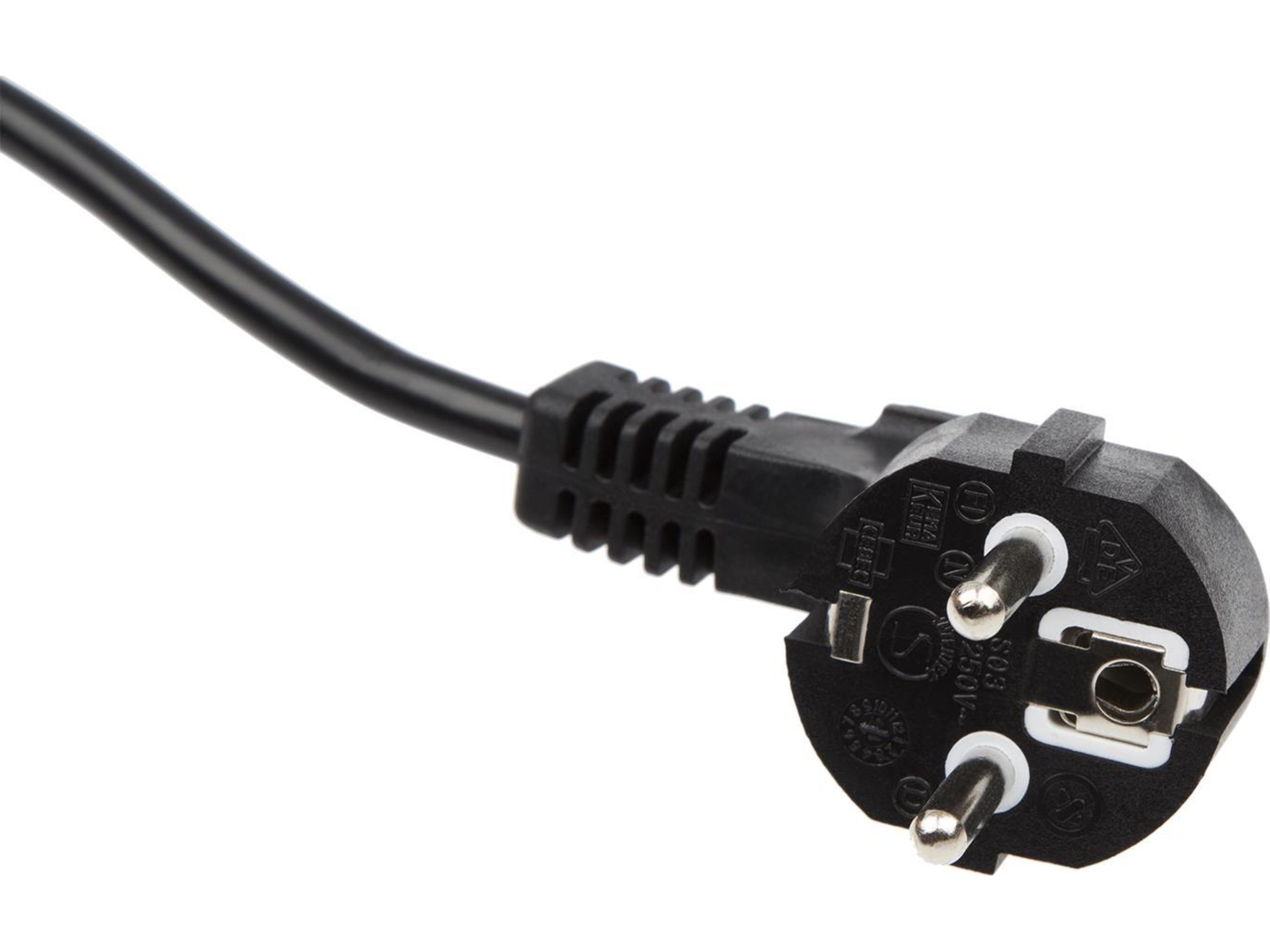 C5 till Schuko Strömkabel 2m (svart) Strömkablar