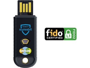 Swissbit iShield Key USB-A säkerhetsnyckel med FIDO2 & MIFARE