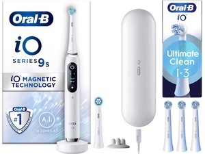 Oral-B iO 9 elektrisk tandborste (vit) + 3-pack borsthuvuden