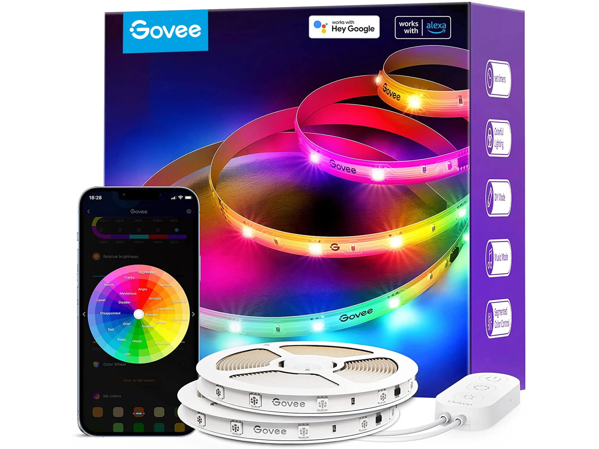 Govee RGB Smart Wi-Fi + Bluetooth LED Strip (2x5m) Led strips & underhållning