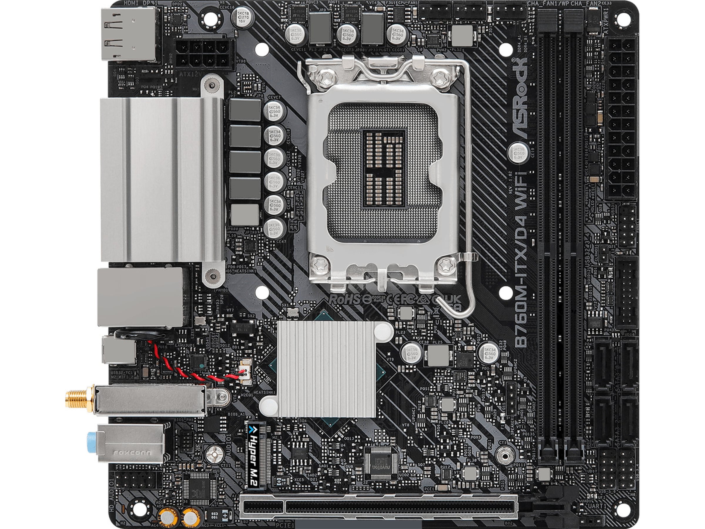 ASRock B760M-ITX/D4 WIFI Moderkort Intel Socket