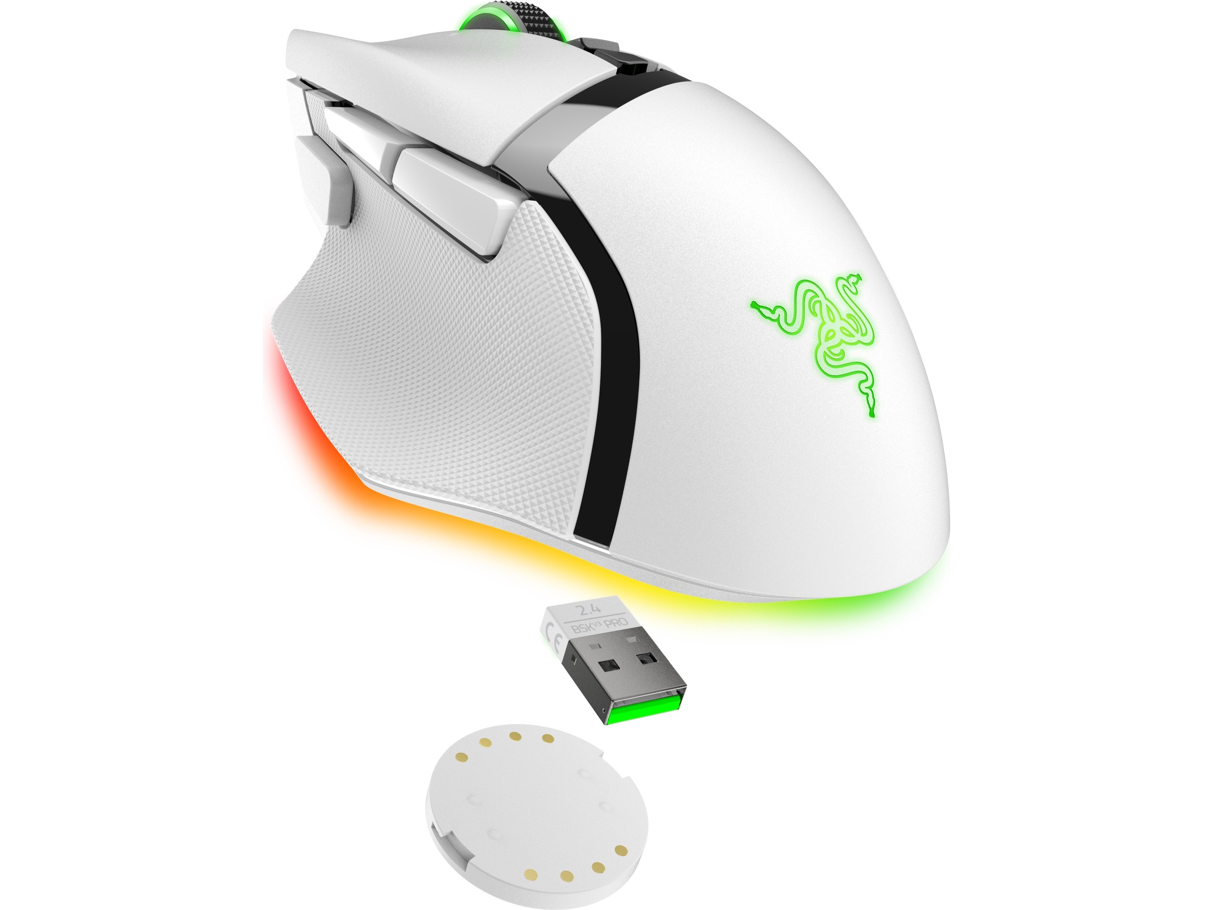 Razer Basilisk V3 PRO 35K trådlös ergonomisk gaming mus (vit) -B-Grade Demo mus
