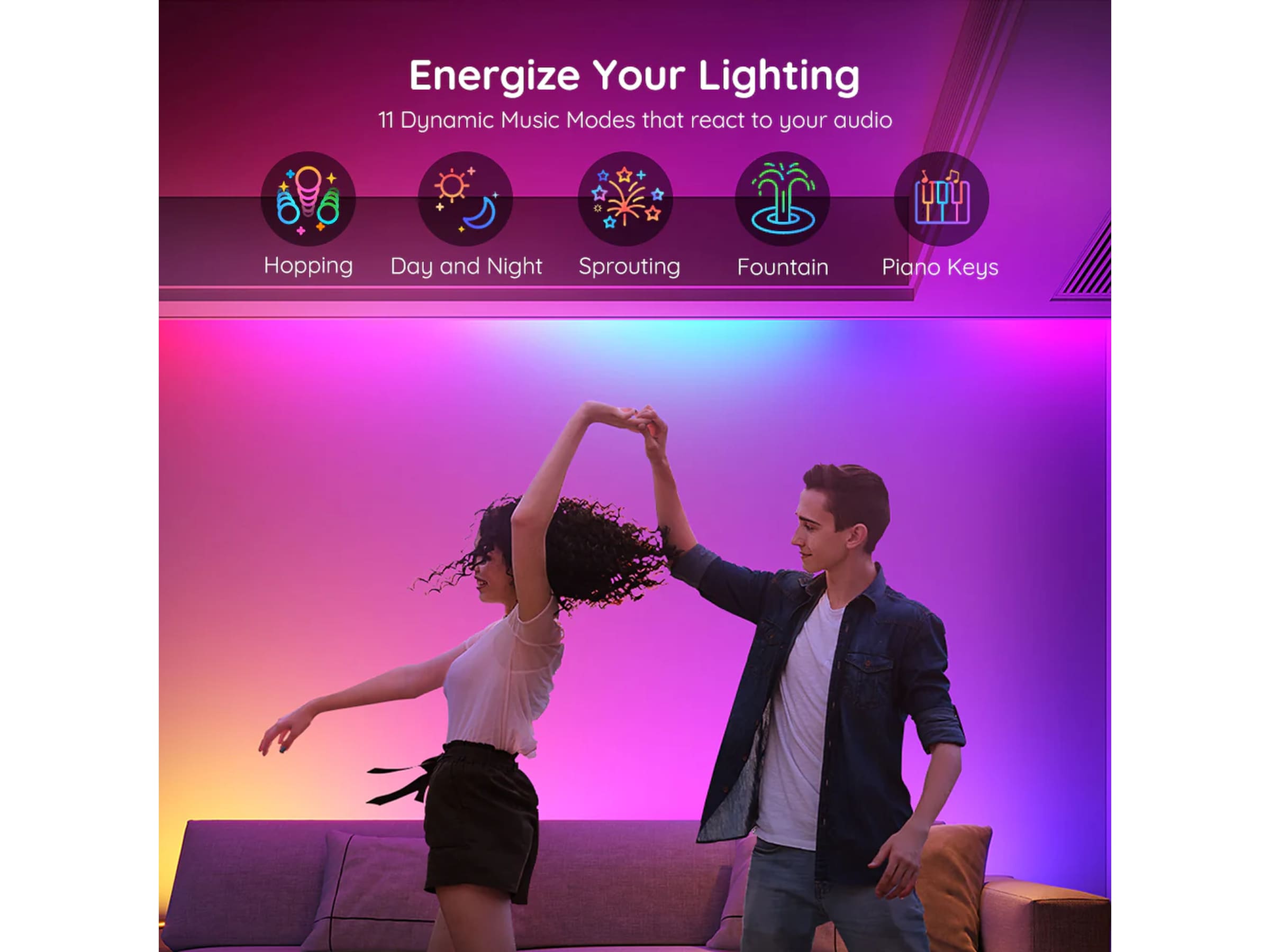 Govee RGB Smart Wi-Fi + Bluetooth LED Strip (2x5m) Led strips & underhållning