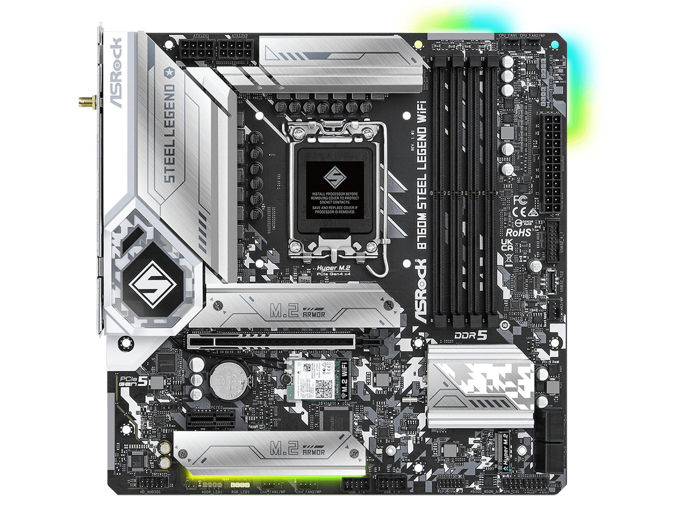 ASRock B760M Steel Legend WIFI Moderkort Intel Socket