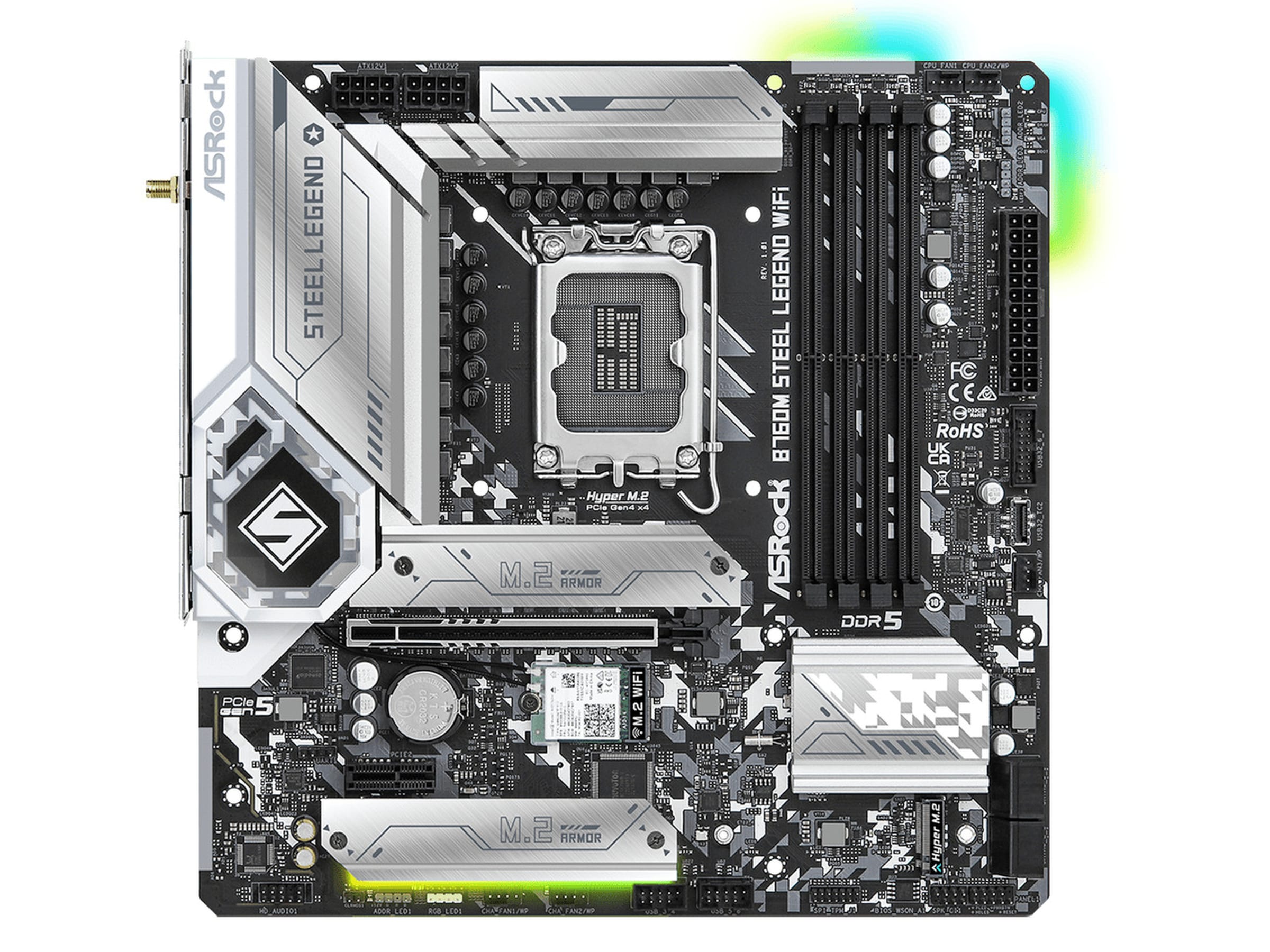 ASRock B760M Steel Legend WIFI Moderkort Intel Socket
