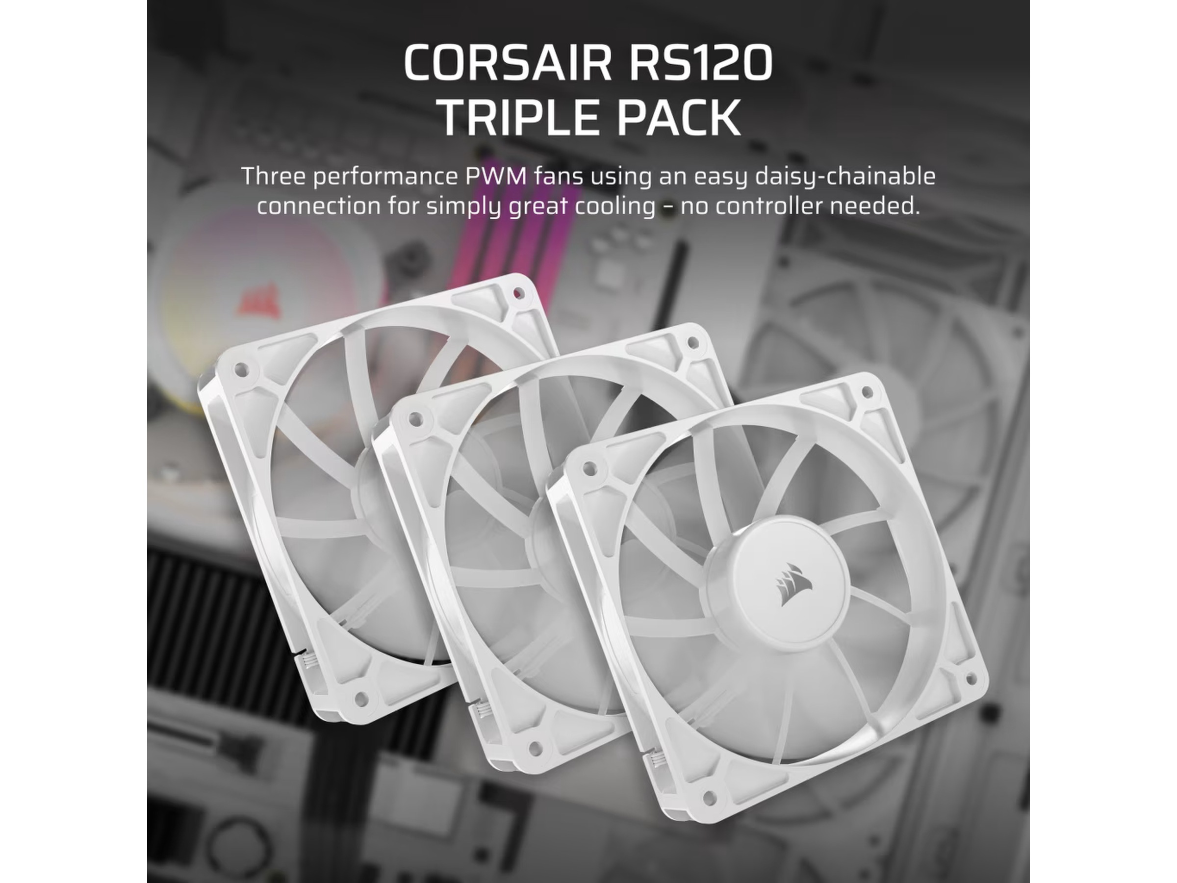 Corsair RS120 Fläkt 3pk (vit) Fläkt
