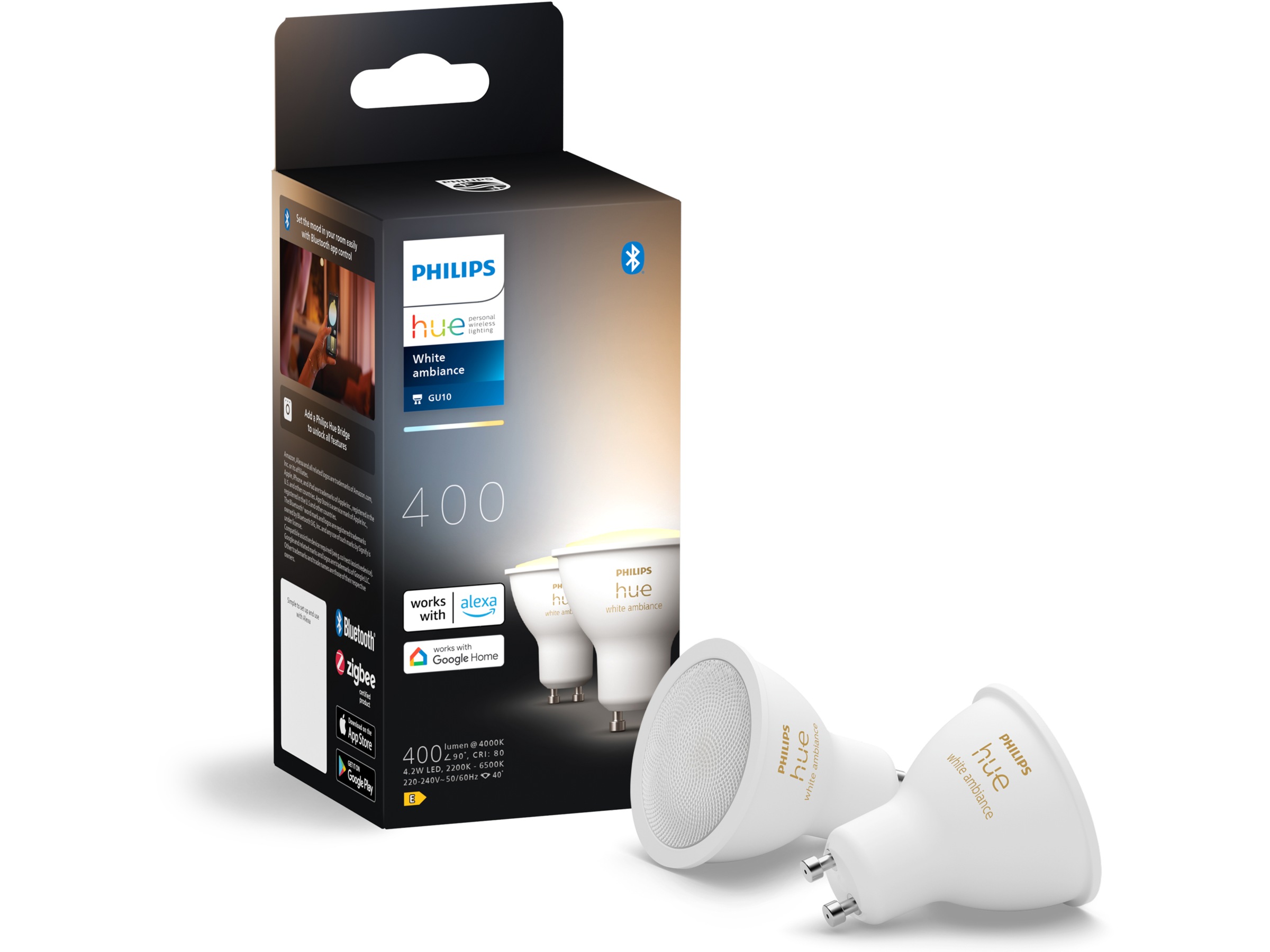 Philips Hue White Ambiance 4.2W GU10 2PK LED-lampor & glödlampor