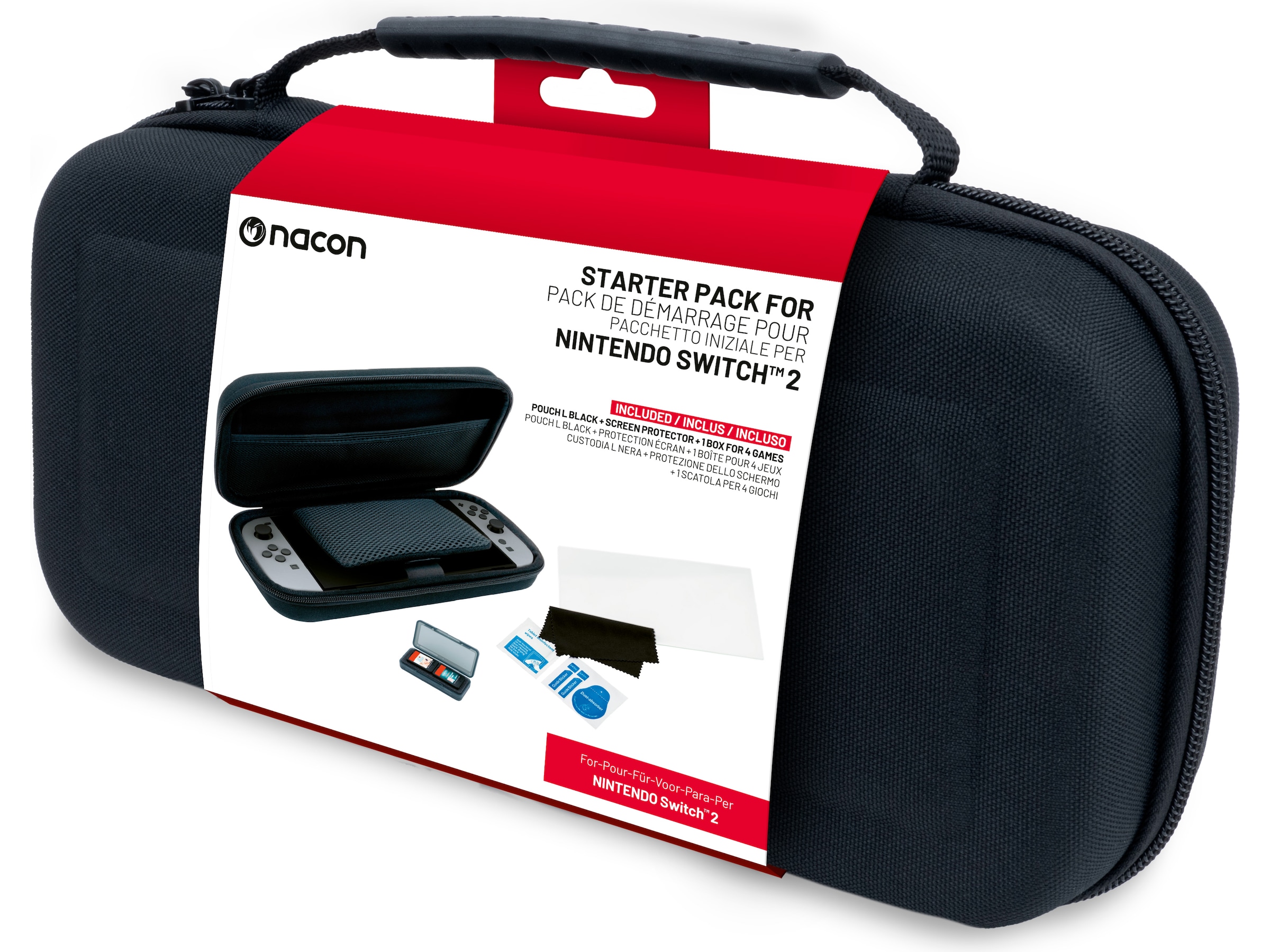 Nacon Rigid Pouch L pack for Nintendo Switch 2 (svart) Tillbehör till spelkonsoler