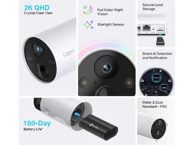 TP-Link Tapo C420S2 2K Wire-free camera 2-pack Övervakningskamera