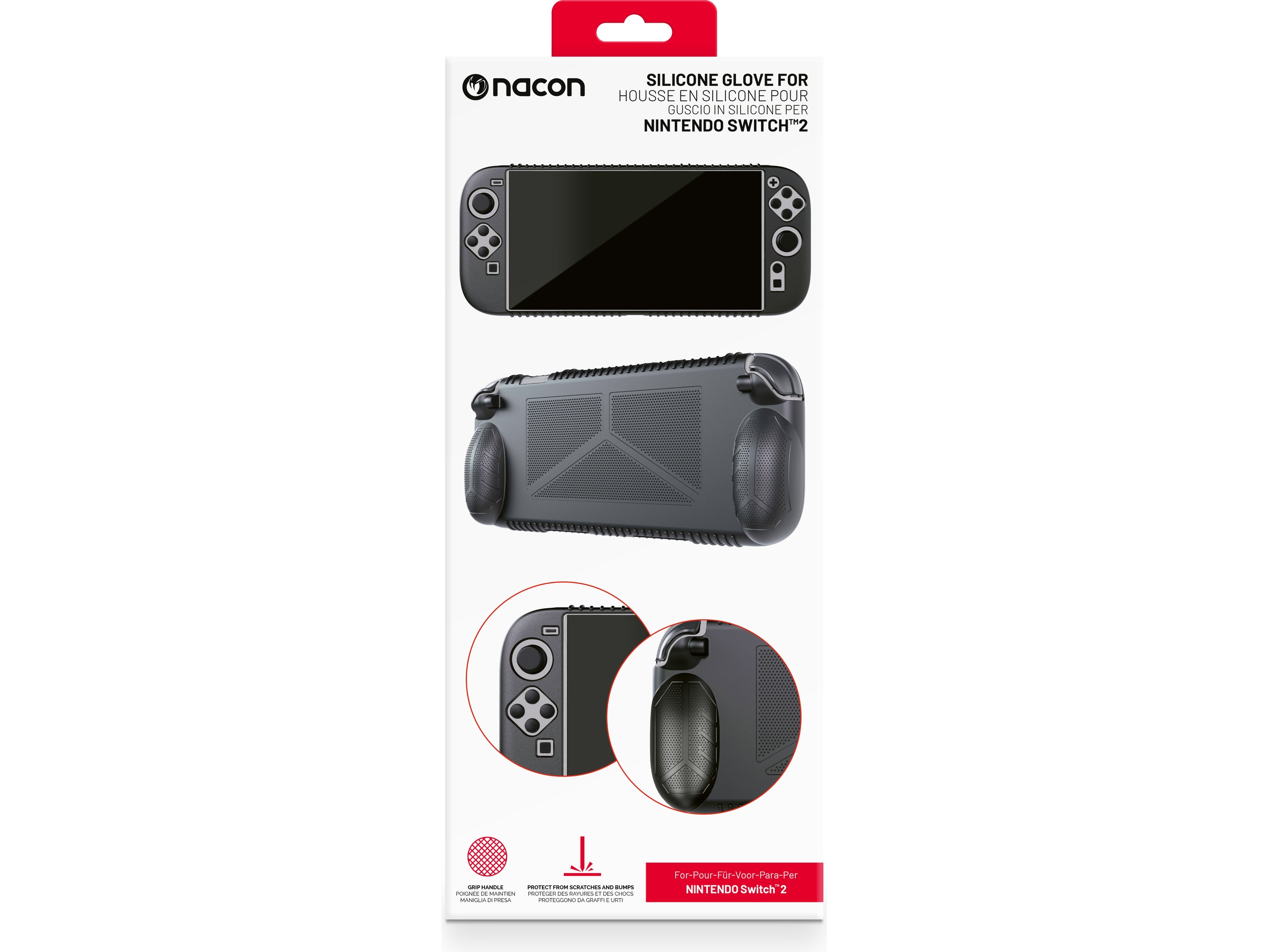 Nacon Silicone Glove for Nintendo Switch 2 (svart) Tillbehör till spelkonsoler