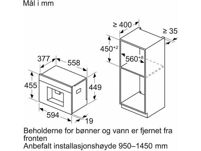 Siemens iQ700 CT718L1B0 Integrerad espressomaskin (svart) Espressomaskiner