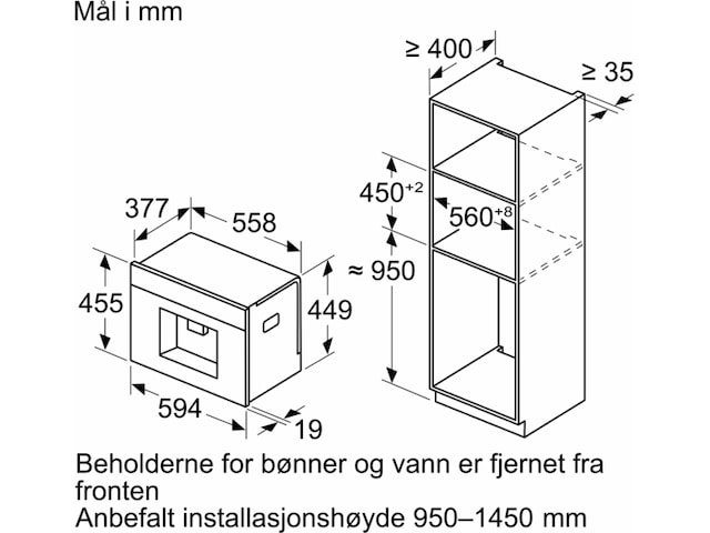 Siemens iQ700 CT718L1B0 Integrerad espressomaskin (svart) Espressomaskiner