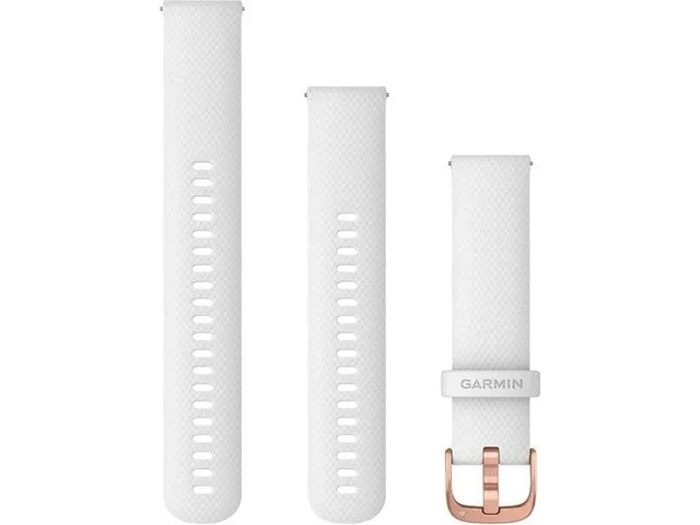 Garmin QuickRelease Silikonarmband 20mm (vit/roseguld)