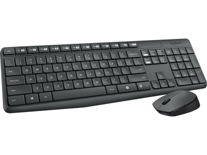 Logitech MK235 Wireless Keyboard and Mouse grå Mus & tangentbord -combo-paket