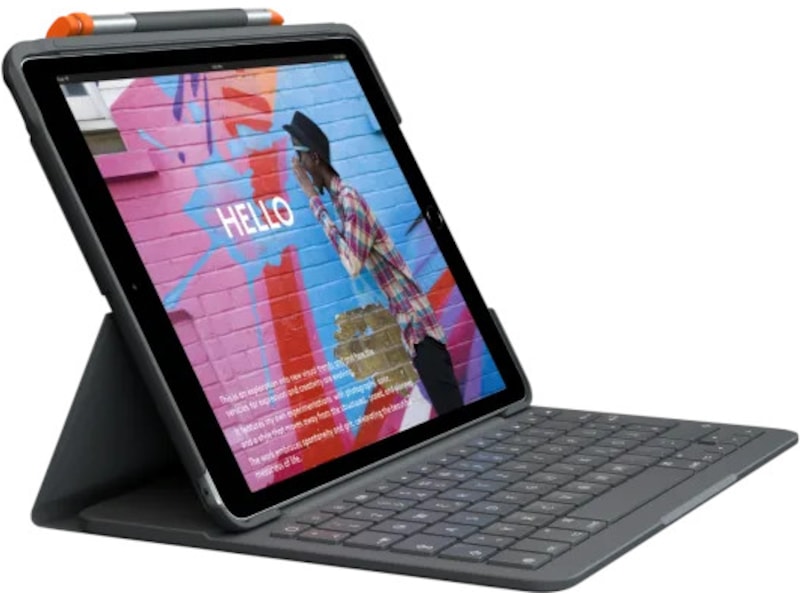 Logitech iPad 10,9" / 11" Slim Folio Tangentbordsfodral (grafitgrå) Skydd