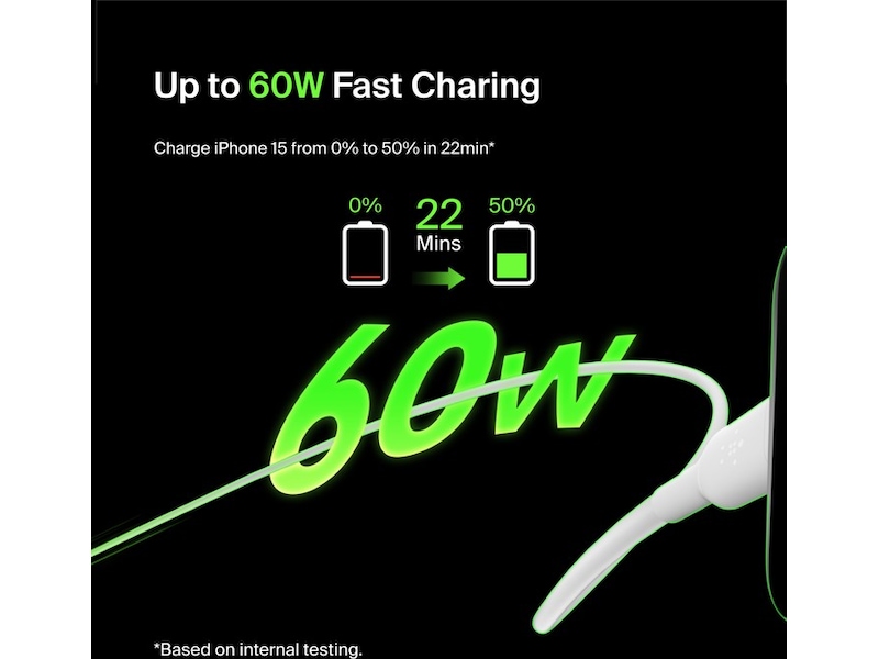 Belkin USB-C kabel 2m (vit) USB-kablar