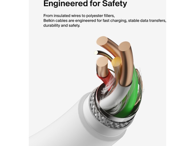 Belkin USB-C kabel 2m (vit) USB-kablar