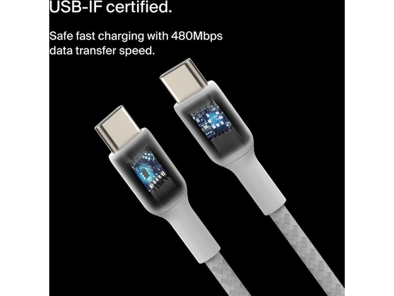 Belkin USB-C kabel 2m (vit) USB-kablar