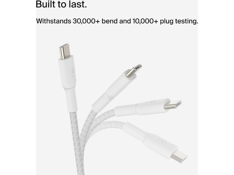 Belkin USB-C kabel 2m (vit) USB-kablar