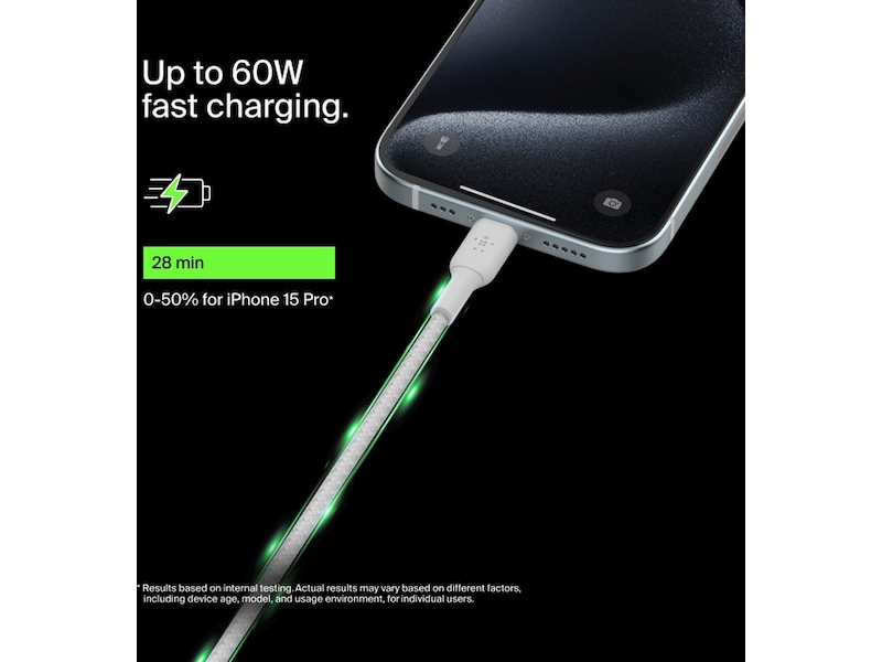 Belkin USB-C kabel 2m (vit) USB-kablar