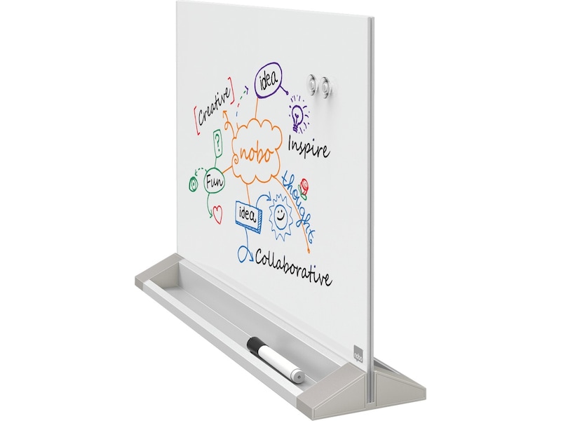 Nobo tvåsidig skrivbordstavla i glas - 60x45 cm Tillbehör till arbetsstationer och kontorsbås